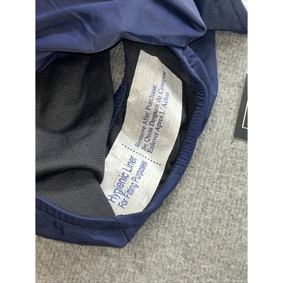 Swim Solutions High-Neck Mesh One-Piece Swimsuit Blue Multicolor 8 MSRP: $99 - Picture 4 of 5